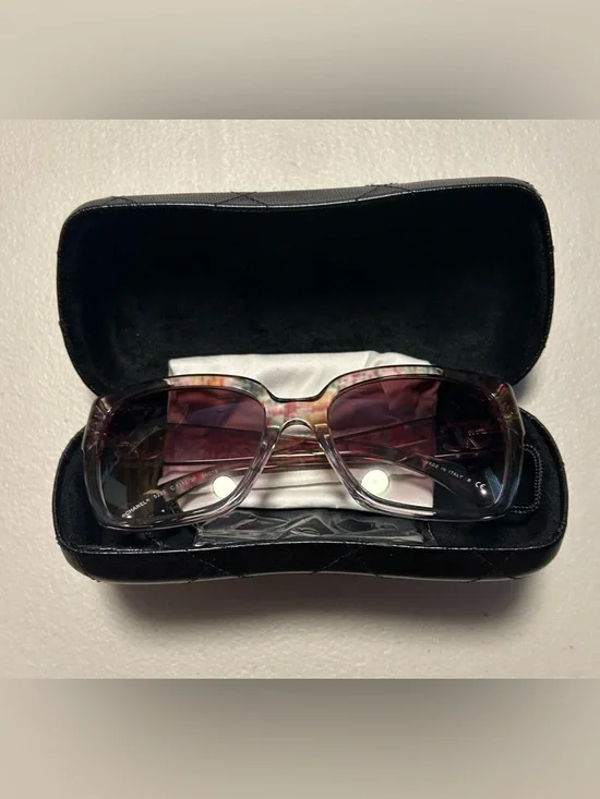 Chanel Women's Multicolor Frame Sunglasses - Pink/purple Lenses - Picture 9 of 11